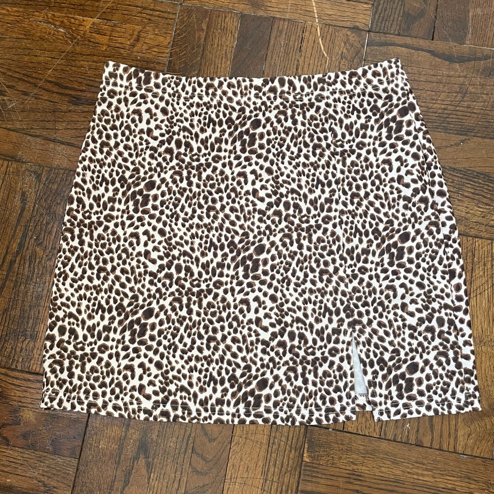Leopard Print Mini Skirt
